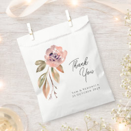 Bolsa De Papel Romántico Rosa Malva Acuarela