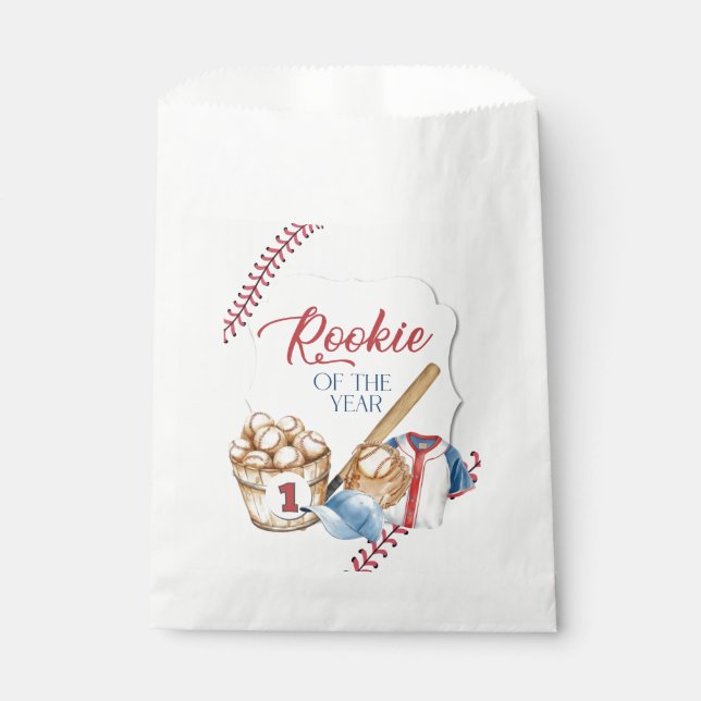 Bolsa De Papel Rookie of the Year, Baseball Birthday, One  (Anverso)