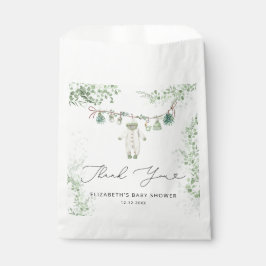Bolsa De Papel Ropa de bebé Boho Eucalyptus Baby Shower Gracias