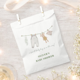Bolsa De Papel Ropa de niño boho verde salvia linda para baby sho