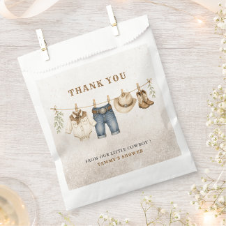Bolsa De Papel Ropa de vaquero pequeño occidental para baby showe
