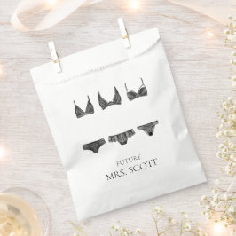 Bolsa De Papel Ropa interior rosa y negra para ducha de novia reg