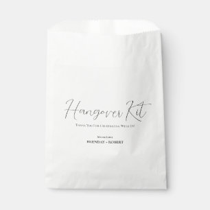 Bolsa De Papel Ropa negra Simple Script Hangover Recovery Kit