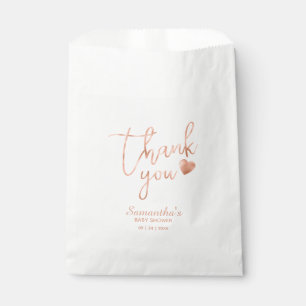 Bolsa De Papel Rosa Agradecido Chic Letrado Oro Foil Blush Rosa