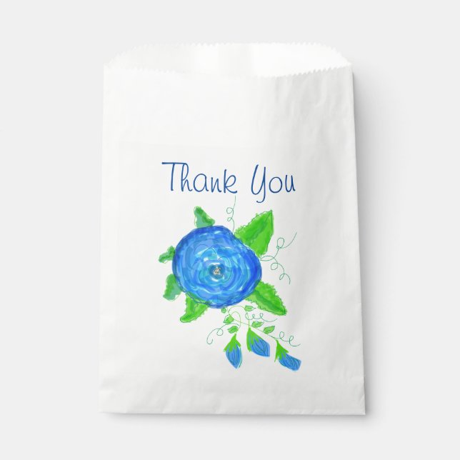 Bolsa De Papel Rosa Azul Gracias (Anverso)