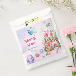 Bolsa De Papel Rosa Bajo El Mar Chica Baby Shower