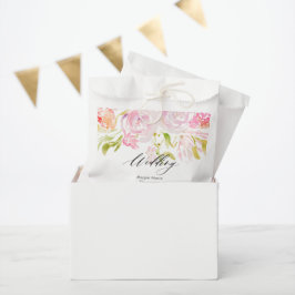 Bolsa De Papel Rosa de acuarela Boho Bouquet