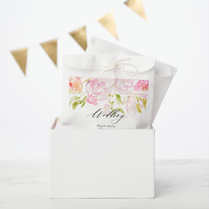 Bolsa De Papel Rosa de acuarela Boho Bouquet