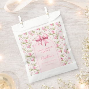 Bolsa De Papel Rosa de cabaña rosa con ducha de novia de cuqueta 