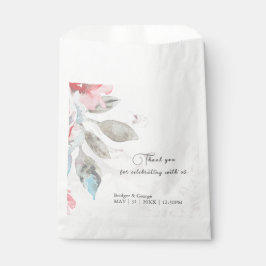 Bolsa De Papel Rosa de flores de acuarela floral peony boda