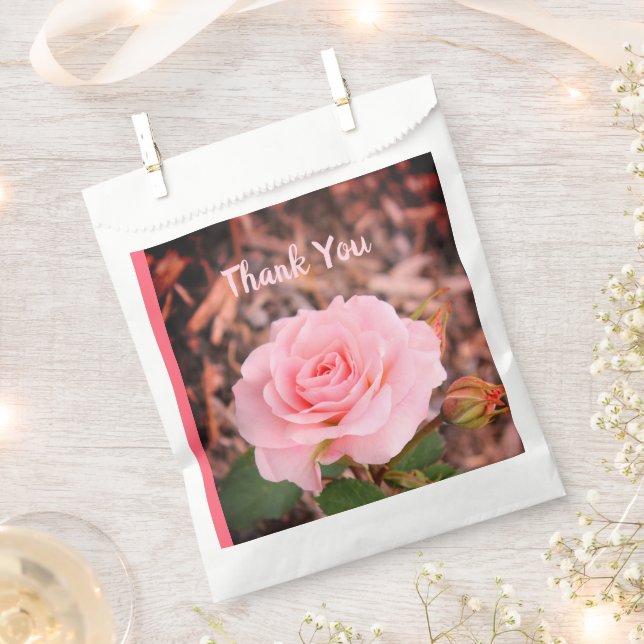 Bolsa De Papel Rosa de jardín rosado (Cortado)