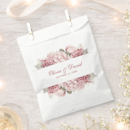 Bolsa De Papel Rosa elegante moderno hidrangea Boda