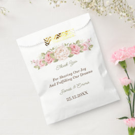 Bolsa De Papel Rosa Flor Elegante Personalizada
