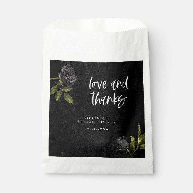 Bolsa De Papel Rosa gótico Ducha de Novias Negras (Anverso)