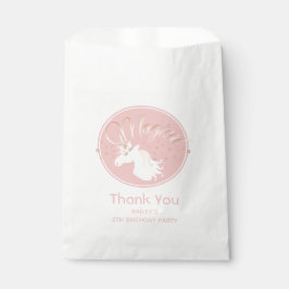 Bolsa De Papel Rosa ligero de unicornio blanco rosado