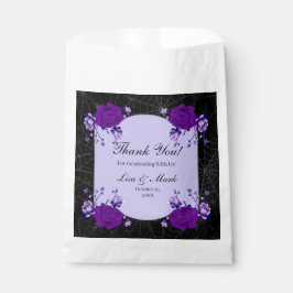 Bolsa De Papel Rosa morado Floral Spiderweb Boda de Caída