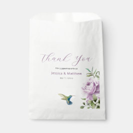 Bolsa De Papel Rosa morado y colibrí