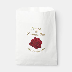 Bolsa De Papel Rosa Roja Elegante - Boda