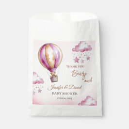 Bolsa De Papel Rosa Teddy Clouds Baby Girl Gracias