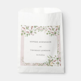 Bolsa De Papel Rosa turbio boda de acuarela floral