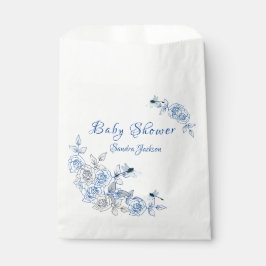 Bolsa De Papel Rosas azules Dragonfly Boy Baby Shower