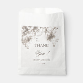 Bolsa De Papel Rosas blancas 3D boda agradecimiento
