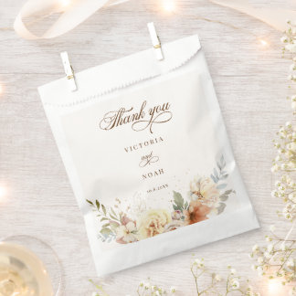 Bolsa De Papel Rosas de otoño rústicos guión botánico gracias