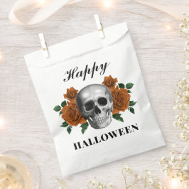 Bolsa De Papel Rosas góticos y cráneo Feliz Halloween