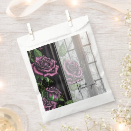 Bolsa De Papel Rosas púrpuras por la ventana - boda de estilo gót
