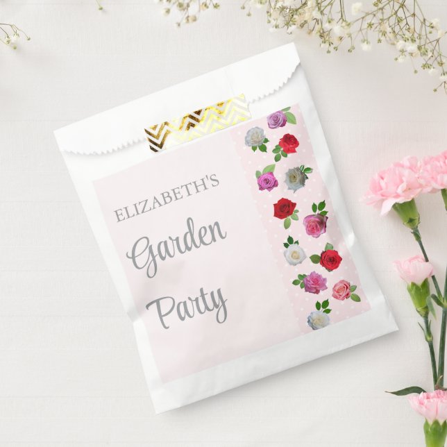 Bolsa De Papel Rose Garden Party Bridal Shower (Sellado)