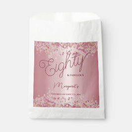 Bolsa De Papel Rose Gold 80th Birthday Party 
