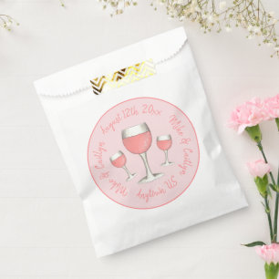 Bolsa De Papel Rosé Rosé Rubor Wine Glass Boda Bridal Shower