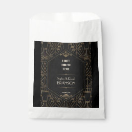 Bolsa De Papel Royal Gold Black Great Gatsby Boda GRACIAS