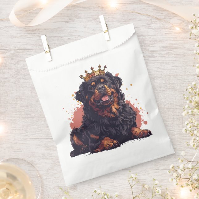 Bolsa De Papel Royal Rottweiler Dog Queen Crown (Cortado)