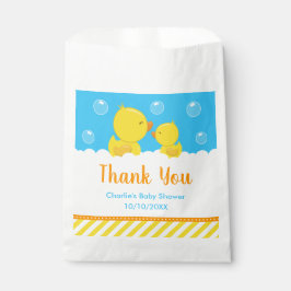 Bolsa De Papel Rubber Ducky Baby Shower Yellow Blue Gracias