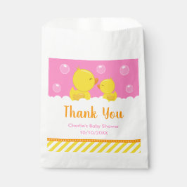 Bolsa De Papel Rubber Ducky Baby Shower Yellow Pink Gracias