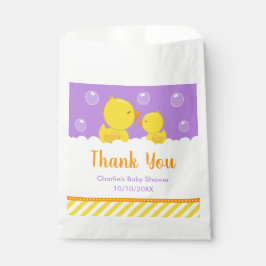 Bolsa De Papel Rubber Ducky Baby Shower Yellow Purple Gracias