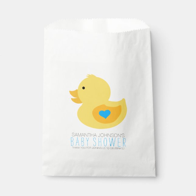 Bolsa De Papel Rubber Ducky Bubble Bath Boy Baby Shower (Anverso)