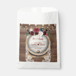 Bolsa De Papel Rubor Burgundy Floral Wine Barrel Boda BBQ