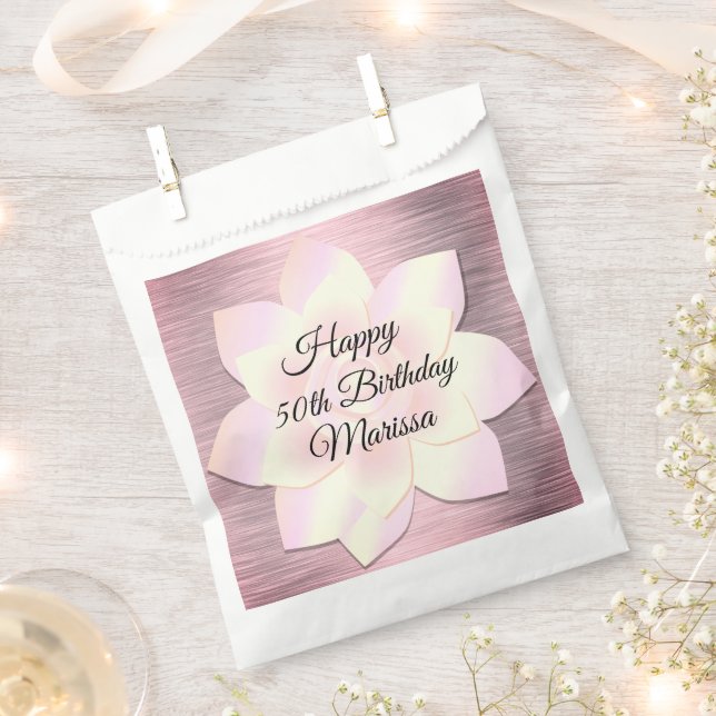 Bolsa De Papel Rubor Elegante rosa Lotus Flower Ba (Cortado)