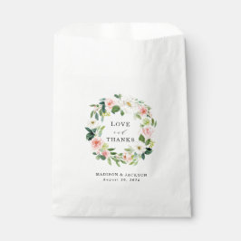 Bolsa De Papel Rubor Florals | Boda personalizado Gracias
