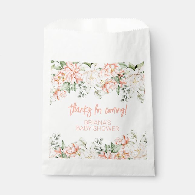 Bolsa De Papel Rubor Ivory Baby Shower Favores (Anverso)