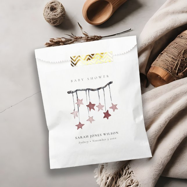 Bolsa De Papel Rubor Pink Star Mobile Baby Shower (Subido por el creador)