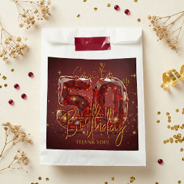 Bolsa De Papel Ruby Red Gemstone Gold 50th Birthday Thank You