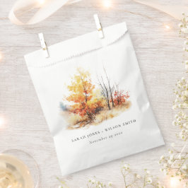 Bolsa De Papel Rust Yellow Otumt Fall Landscape Plaid Boda