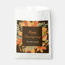 Bolsa De Papel Rustic Autumn Fall Leaves Square Thanksgiving 