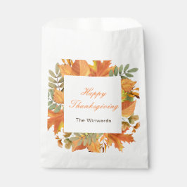 Bolsa De Papel Rustic Autumn Fall Leaves Square Thanksgiving 