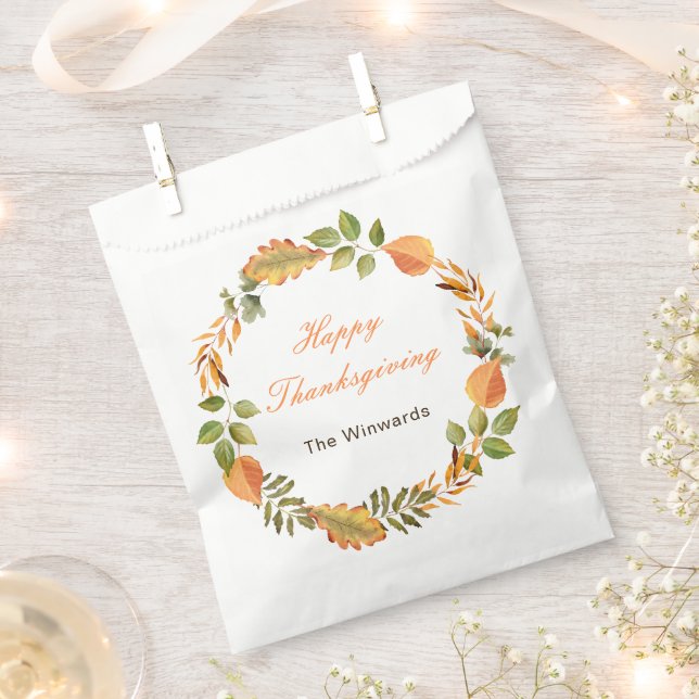 Bolsa De Papel Rustic Autumn Fall Leaves Square Thanksgiving  (Cortado)