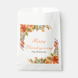 Bolsa De Papel Rustic Autumn Fall Leaves Thanksgiving Party