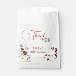 Bolsa De Papel Rustic Autumn Pumpkin Floral Baby Shower Thank You
